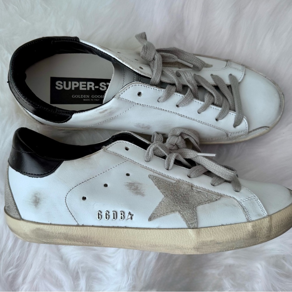 Golden Goose Black and White Super-Star Sneakers size 39